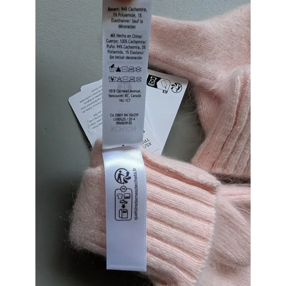 NWT Lululemon Fuzzy Cashmere Mittens Size XS/S Butter Pink